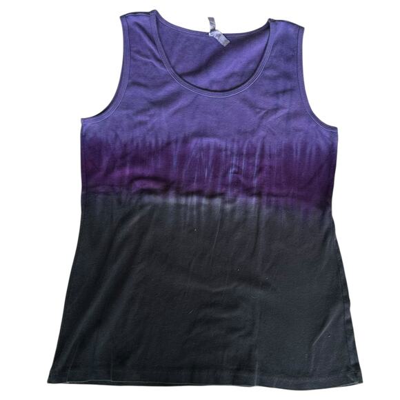 Crafty Cosmic Creation Tops - Women's Tank Top Size Large Purple Black Brand New Tie Dye